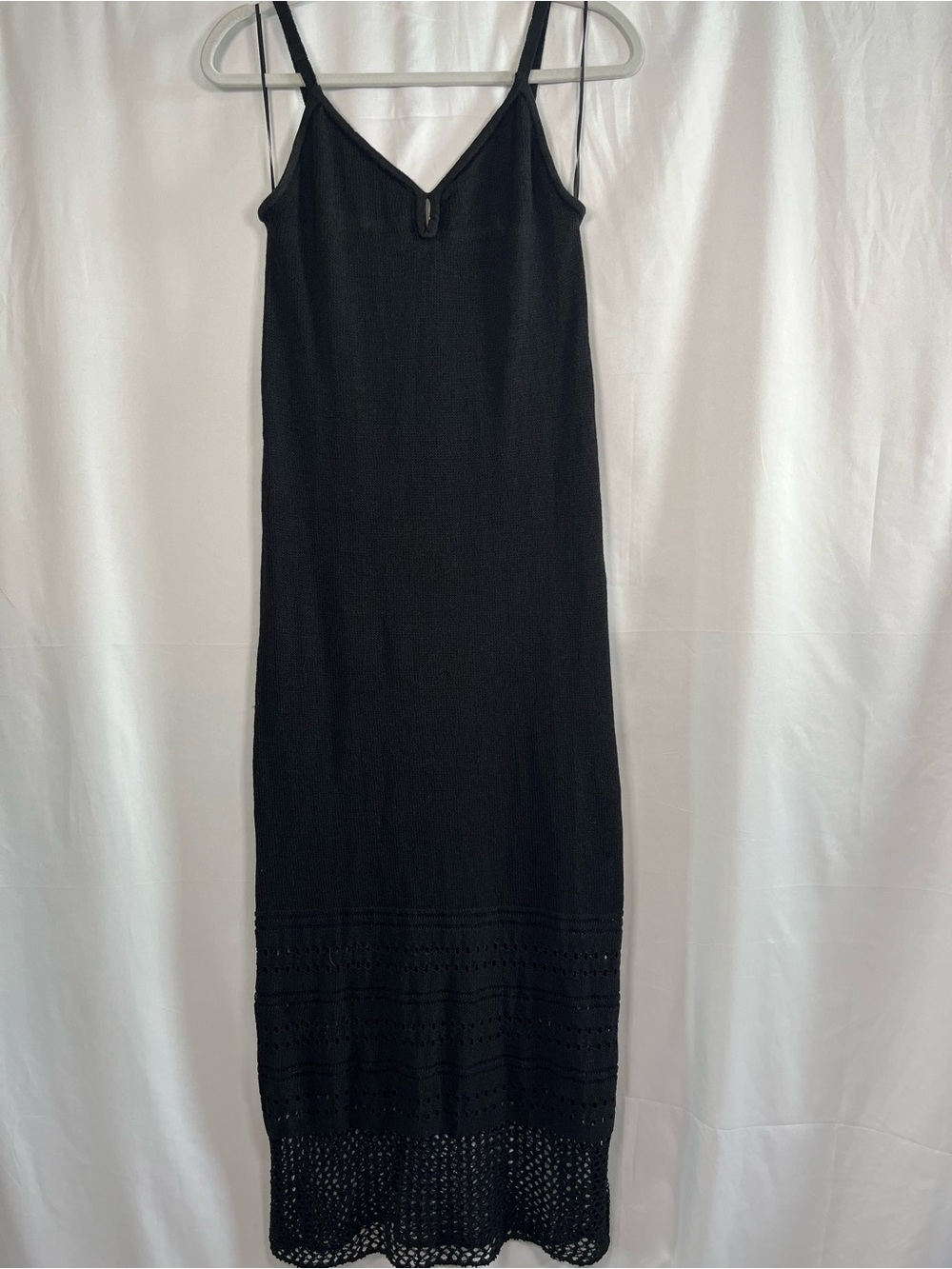 Z supply Callahan black knit crochet midi dress sz m EUC - Picture 3 of 13